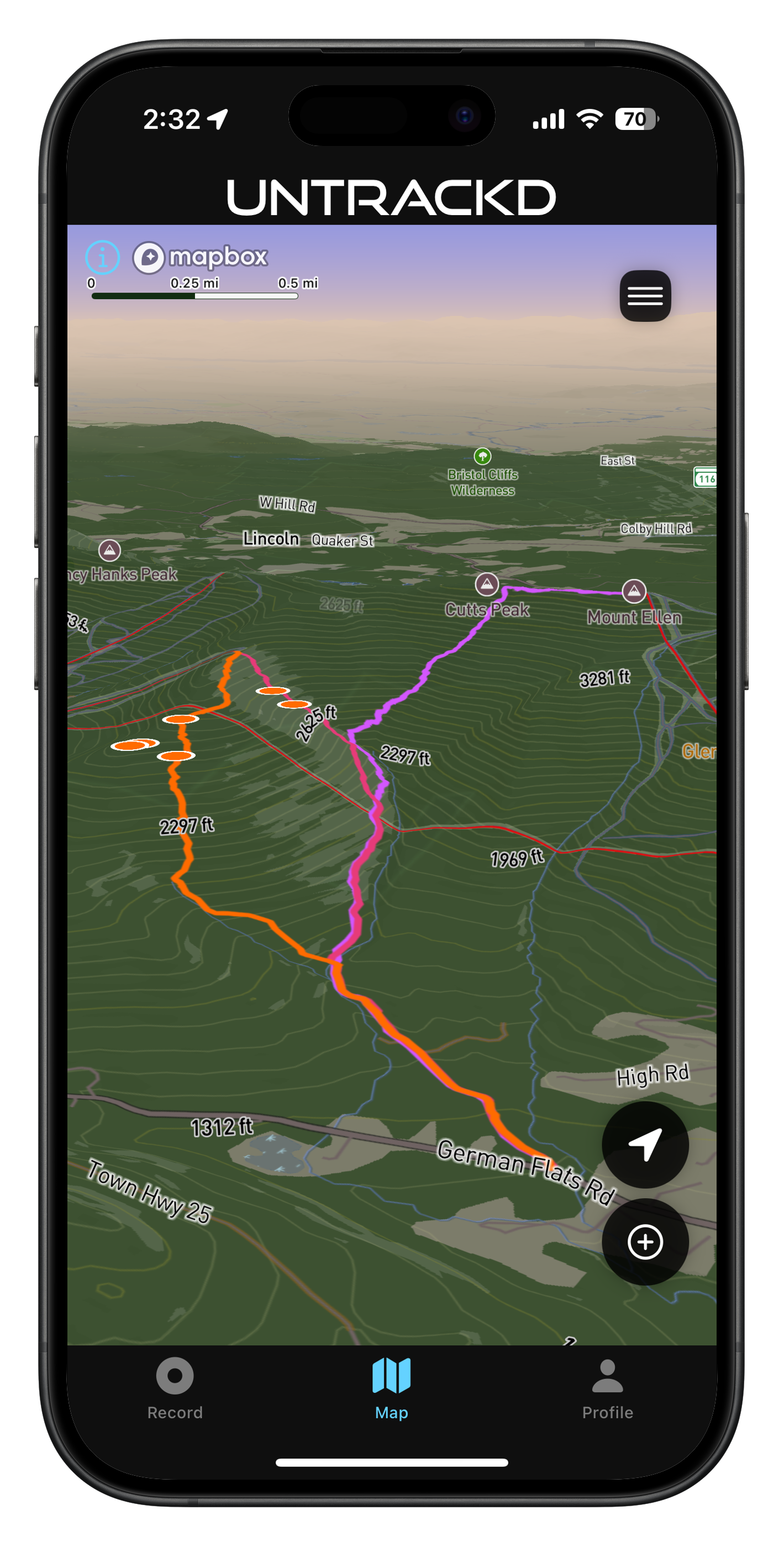 3D map with routes