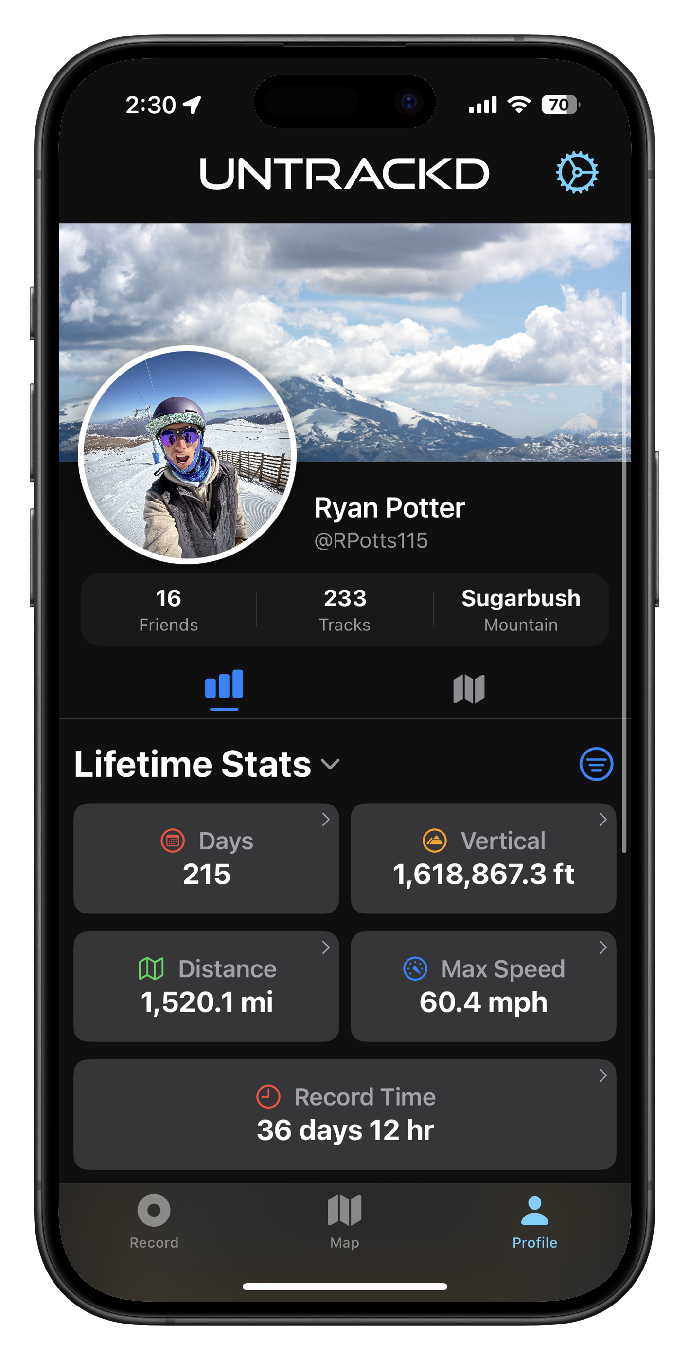 Lifetime stats